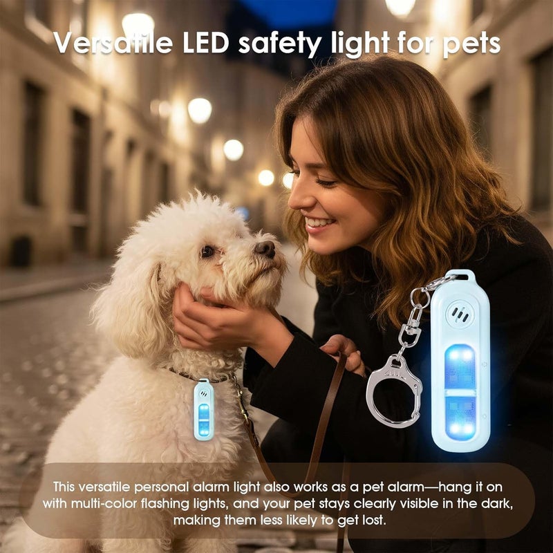 cjc 130dB Personal Safety Alarm with Strobe Light & LED Emergency Flashlight, Women's SOS Rechargeable Safety Siren, with Carabiner, Clip-On, Bear Deterrent for Kids, Elderly, Night Runners, Blue - Image 4